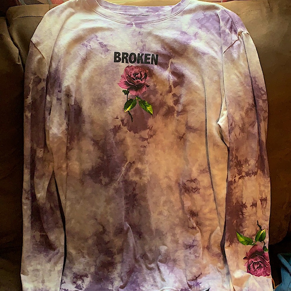 purple, broken promises, long sleeve, size small
